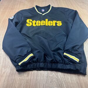 Pittsburgh Steelers Windbreaker Pullover Jacket Mens Large NFL